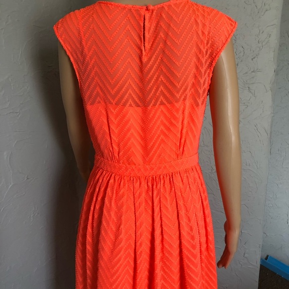 J. Crew Sleeveless Chiffon Dress in Zigzag - Neon - Picture 7 of 8